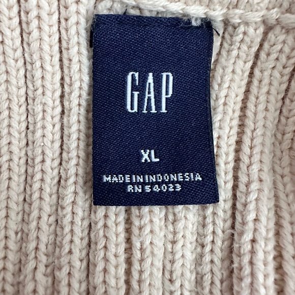 GAP Beige Ribbed Zip Up Sweater Size XL - Picture 14 of 15